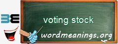 WordMeaning blackboard for voting stock